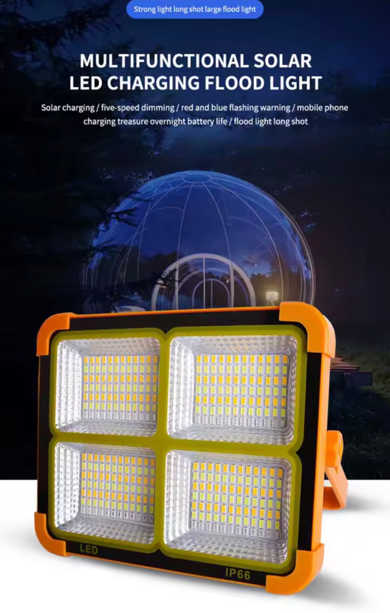 Solar And USB Charging Flood led.