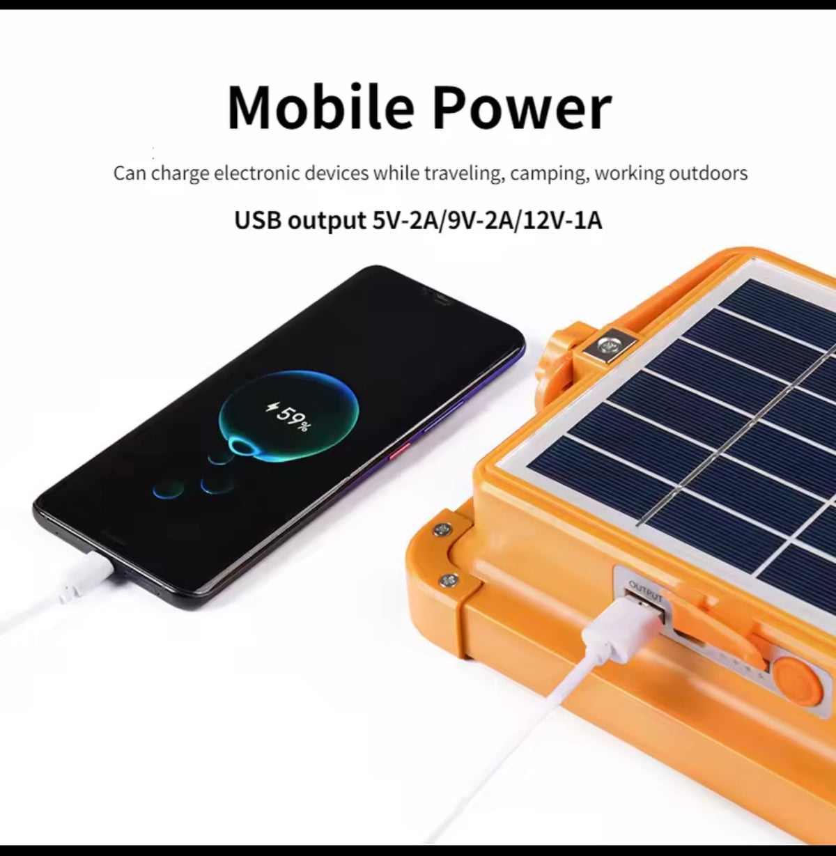 Solar And USB Charging Flood led.